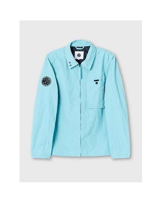 Pretty Green Blue Heaton Overshirt for men
