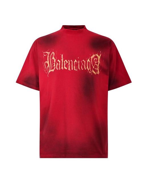 Balenciaga Red Heavy Metal T-Shirt for men
