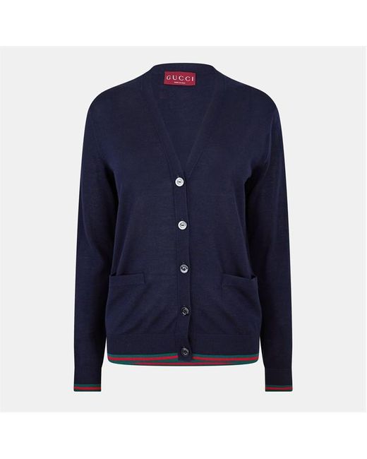 Gucci Blue Cashmere Knit Cardigan