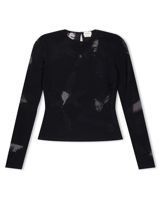 McQueen Black Feather Top