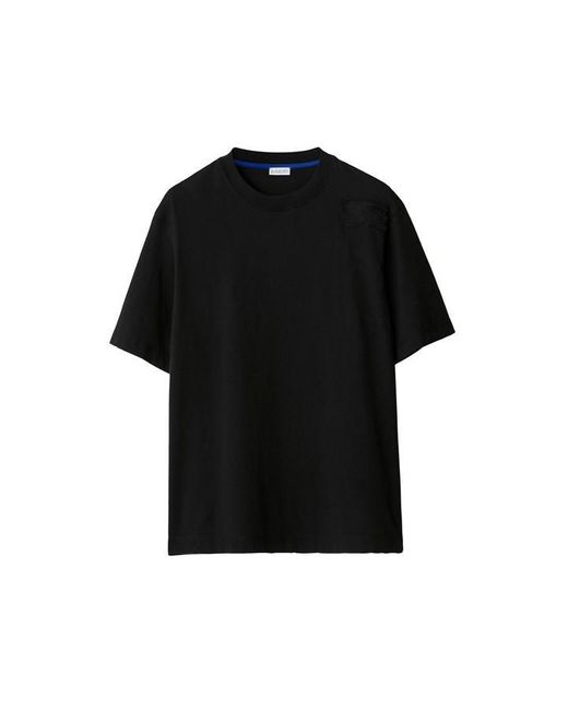 Burberry Black Ekd Cotton T-shirt for men