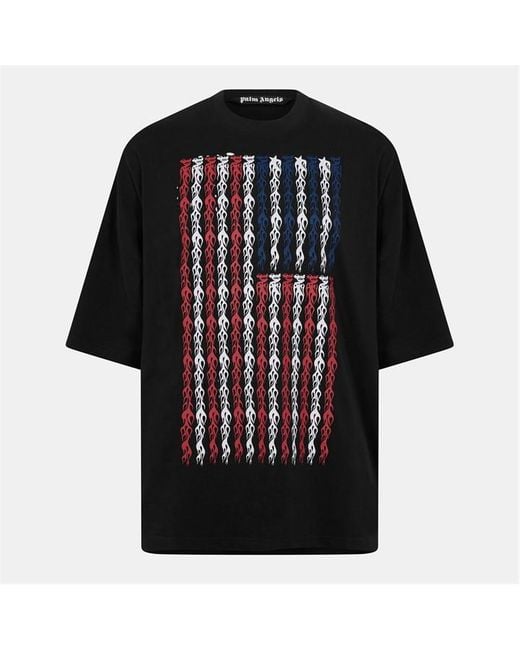 Palm Angels Black Essential Logo Cotton T-Shirt for men