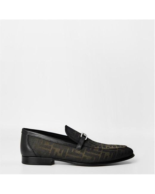 Fendi Black O'Lock Loafers for men