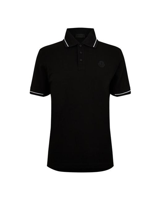 Moncler Black Logo Patch Smart Polo Shirt for men