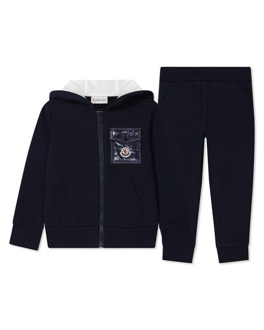 Moncler Blue Logo Fleece Tracksuit Set for men