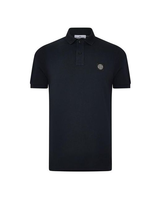 Stone Island Black Plain Polo T-shirt for men