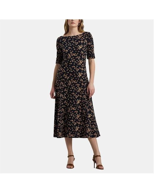 Ralph Lauren Black Munzie Midi Dress