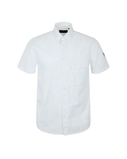 Belstaff White Scale Short Sleeve Shirt for men