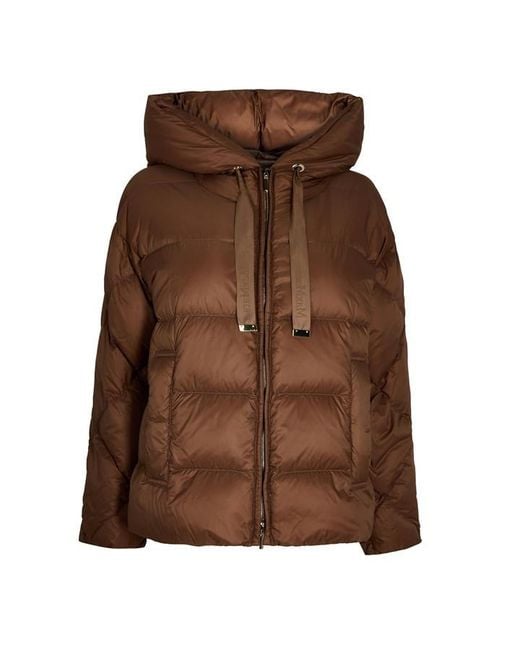 Max Mara Cube Brown Softee Short Puffer Jacket