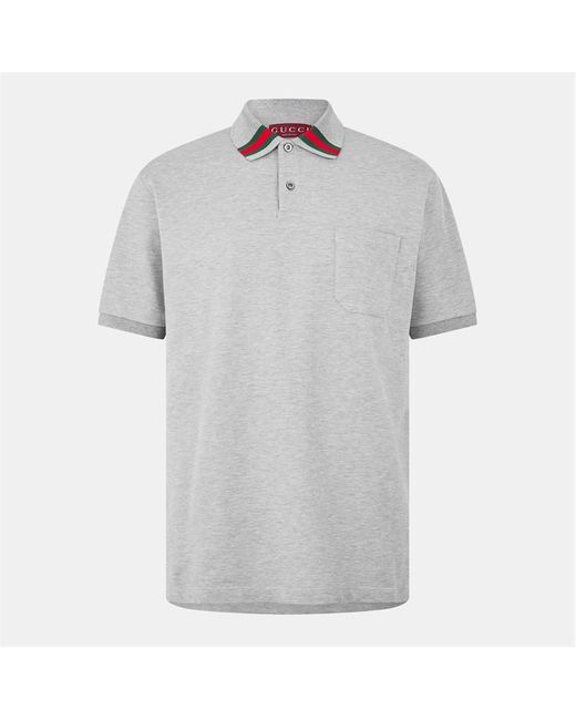 Gucci Gray Short Sleeve Polo Shirt for men