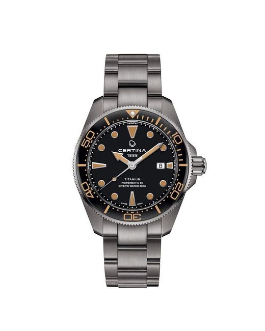 Certina Black Action Diver Automatic Auto Analogue Watch for men
