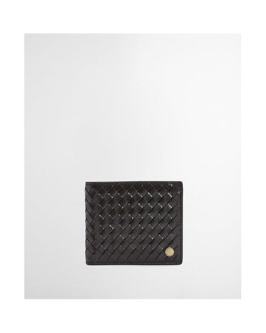 Barbour Black Farne Woven Leather Wallet for men