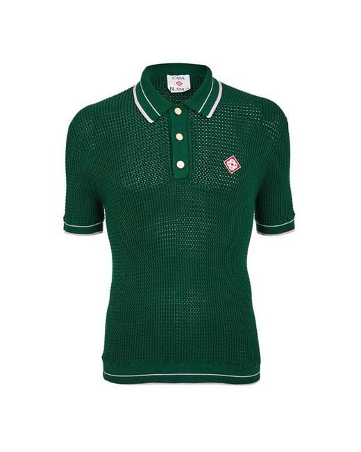 Casablanca Green Short Sleeve Polo Shirt for men