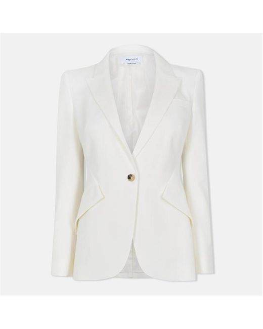 Alexander McQueen White Alex Gab Blazer