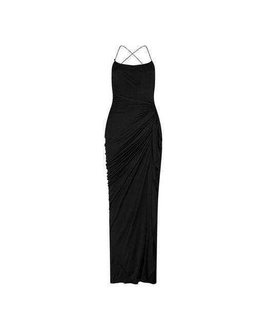 Versace Black Liquid Jersey Gown Maxi Dress