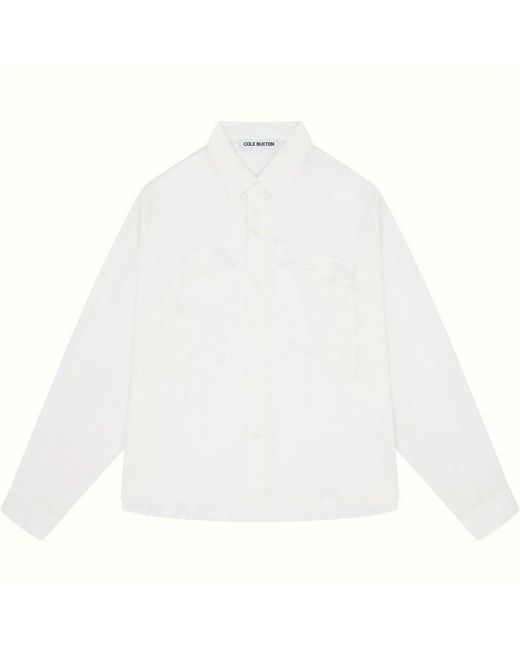 Cole Buxton White Pocket Boxy Shirt for men