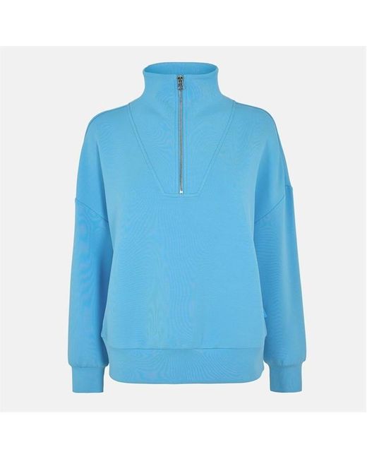 Varley Blue Hawley Half Zip Sweatshirt