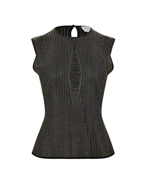 McQueen Black Armour Stitch T-Shirt
