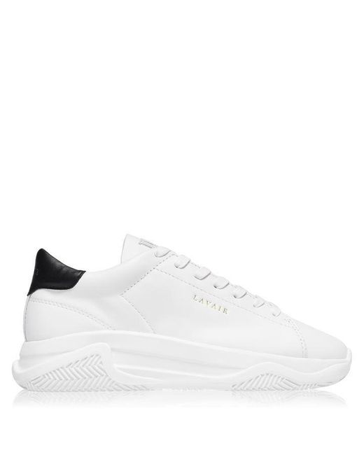 Lavair White Nappa Leather Linear Trainers for men