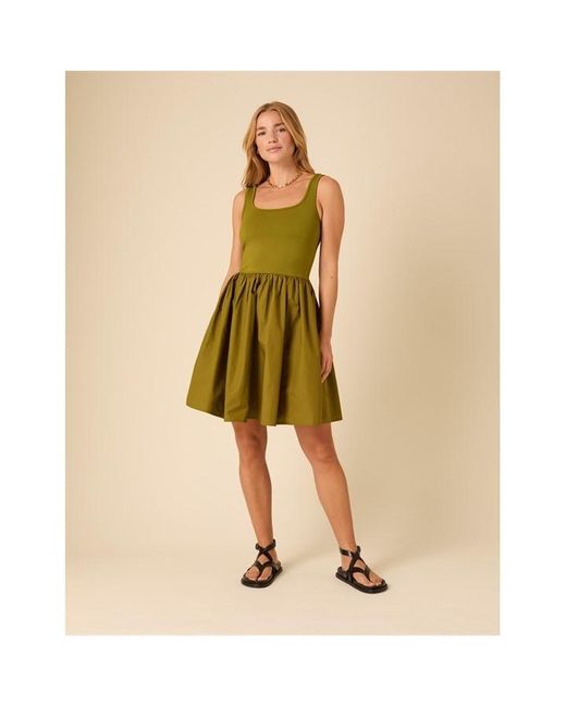 Nobody's Child Green Colorado Crew Neck Relaxed Fit T-Shirt Dress