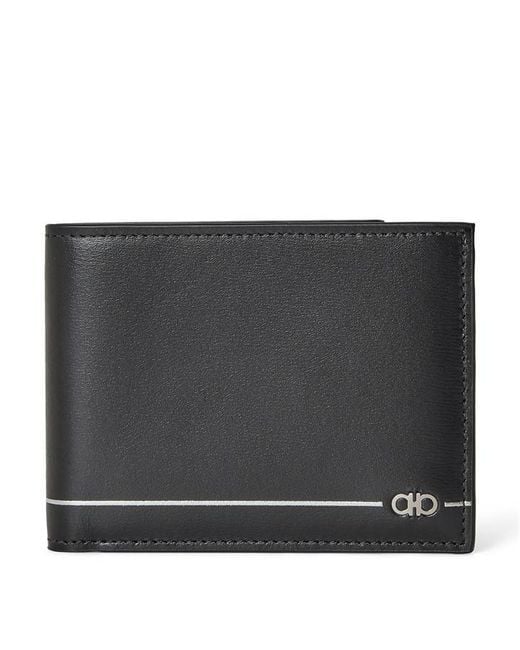 Ferragamo Black Fg Stripe Bilfold Sn63 for men