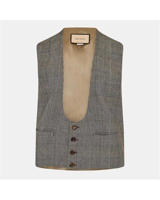 Gucci Gray Wool Formal Waistcoat for men