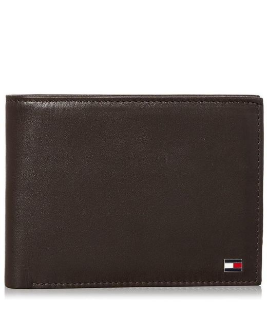 Tommy Hilfiger Black Eton Bifold Coin Pocket Leather Wallet for men