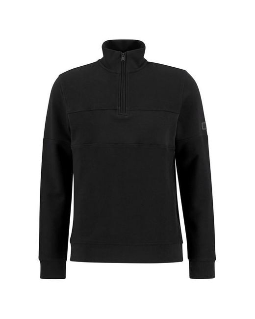 Barbour Black Kaspian Half-Zip Sweatshirt for men