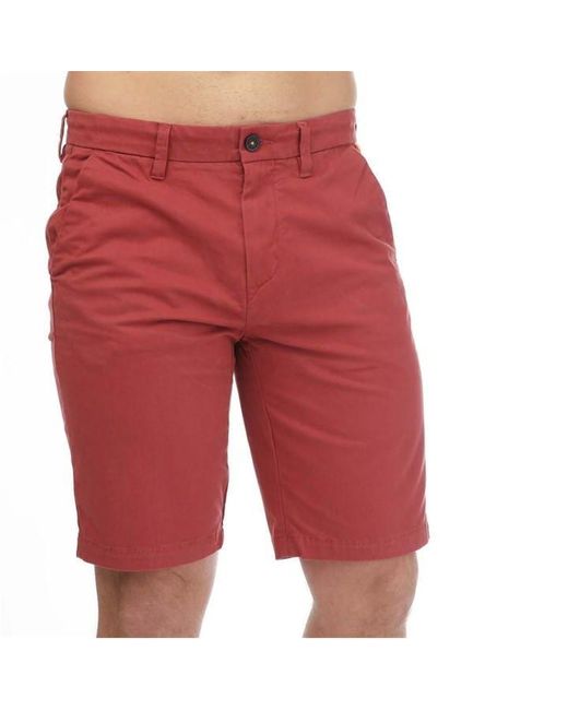 Timberland Red Twill Chino Shorts for men