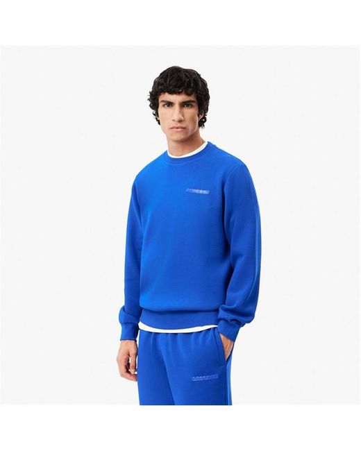 Lacoste Blue Piqué Badge Accent Sweatshirt for men