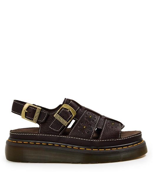 Dr. Martens Brown Wrenlie Open Toe Nappa Leather Fisherman Platform Sandals