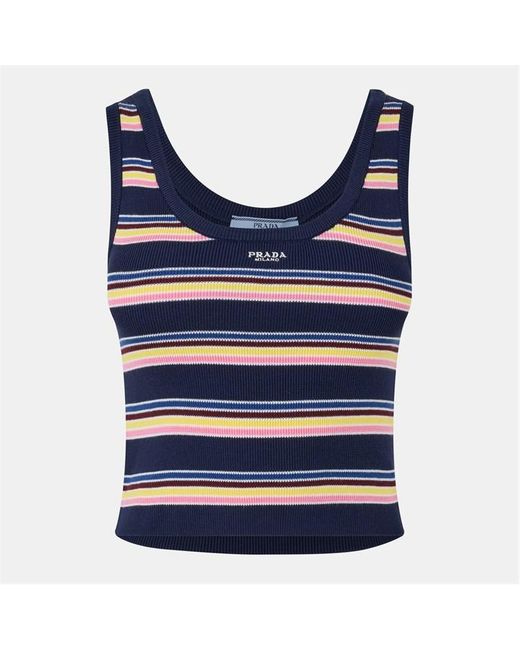 Prada Blue Striped Tank Vest