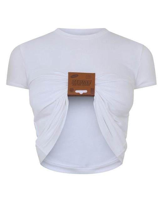 Jean Paul Gaultier White Jpg Stretch Jsy Tee Ld64
