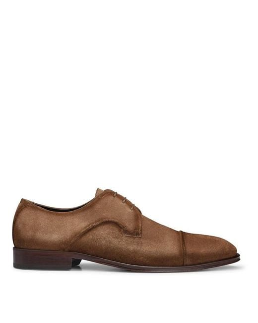 Boss Brown Derby Shoes for men