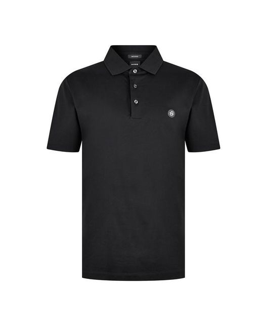 Boss Black Cotton Polo Shirt for men