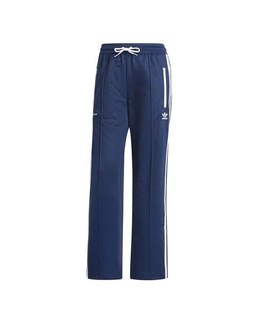 Adidas Originals Blue Sporty And Rich Logo Open Hem Woven Tracksuit Joggers