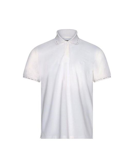 Gieves & Hawkes White Short Sleeve Polo Shirt for men