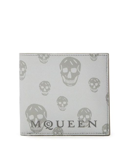 McQueen Gray Alex Skull Bifold Sn61 for men