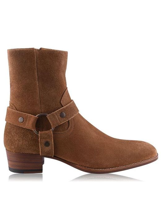 saint laurent wyatt harness boots brown
