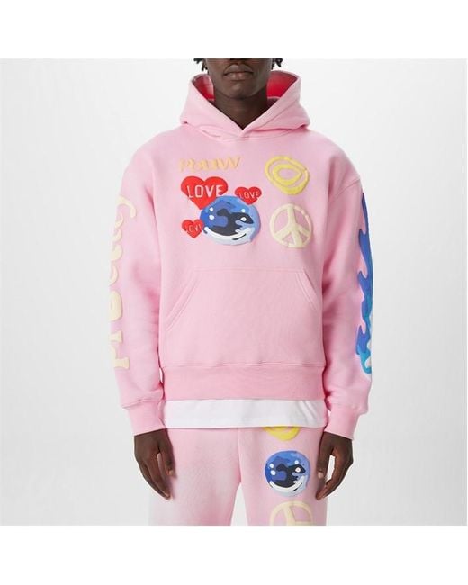 PRETTY BOY UGLY WORLD Pink Peace Hoodie for men