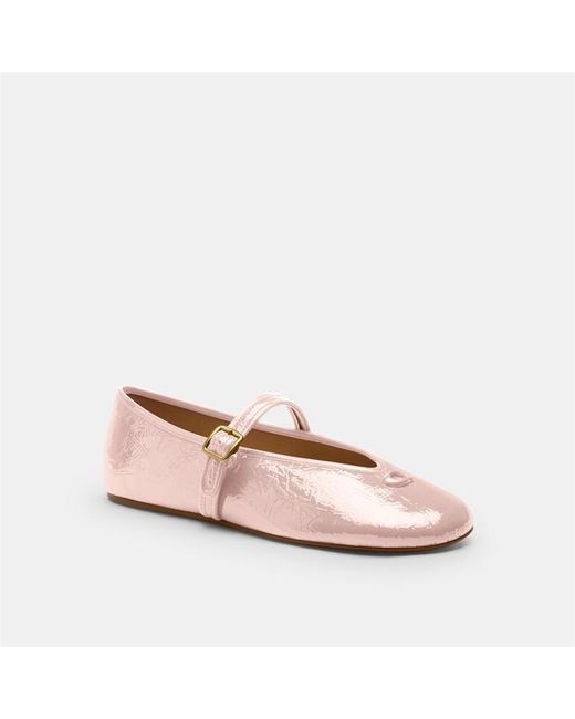 COACH Pink Mary Jane Ballet Pumps
