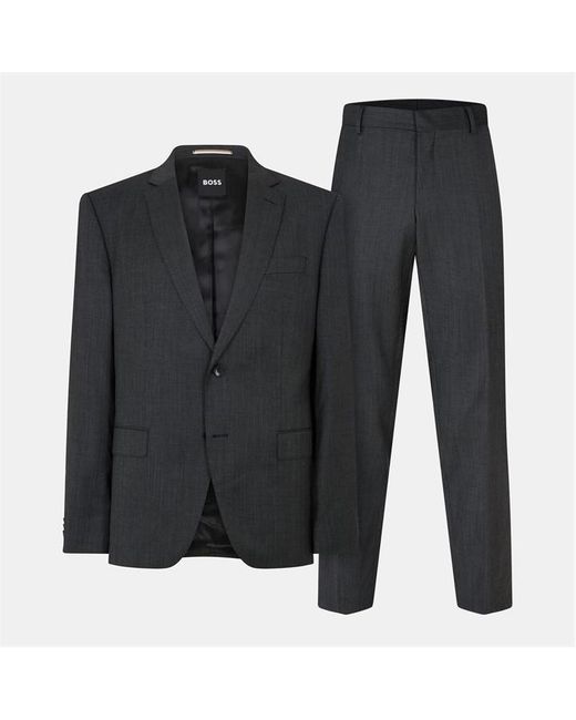 Boss Black Tailored Fit Canvas Interlining Suits for men