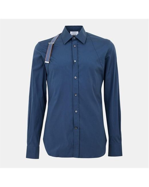 McQueen Blue Harness Shirt for men
