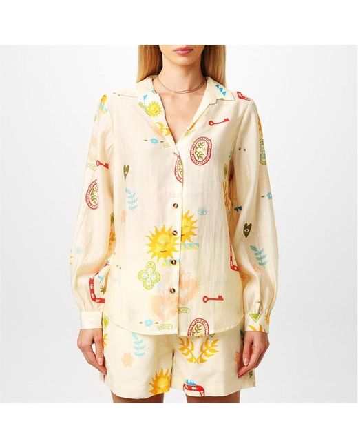 Never Fully Dressed Yellow Sundazed Long-Sleeve Patterned Shirt