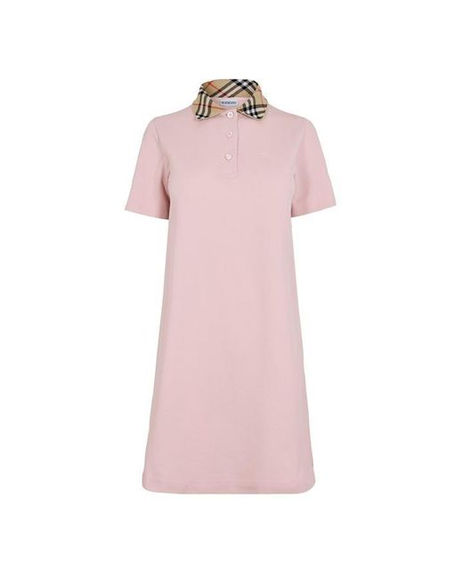 Burberry Pink Burb Iris Check Polo Dress