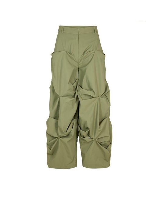 Ganni Green Ripstop Drpy Ripstop Parachute Pants