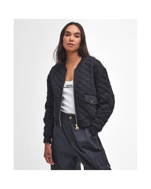 Barbour Blue Alicia Quilted Bomber Jacket