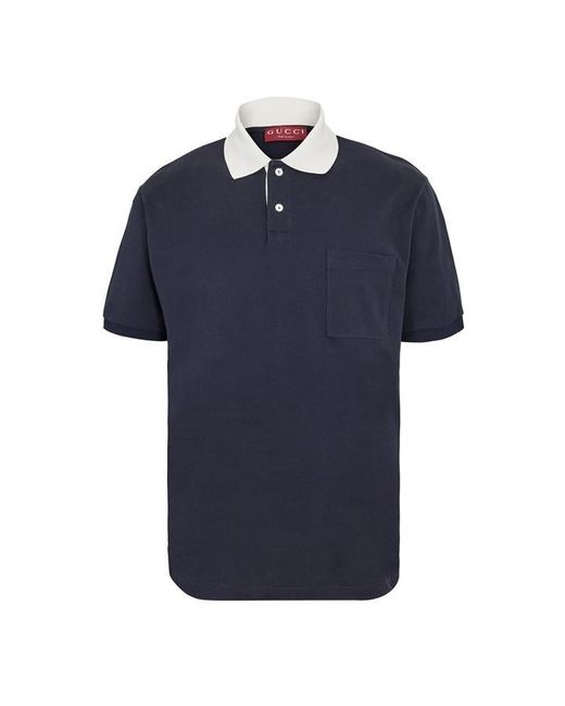 Gucci Blue Short Sleeve Polo Shirt for men