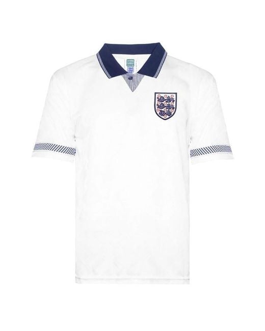 Score Draw White England 1990 World Cup Home Shirt for men