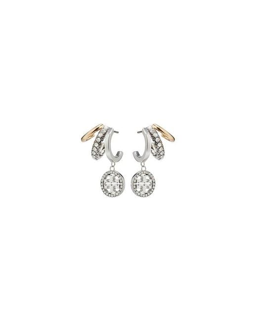 Tory Burch Metallic Miller Pave Drop Earrings